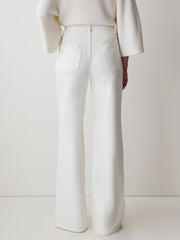 RW&CO Cream Long High-Rise Wide-Leg Jeans