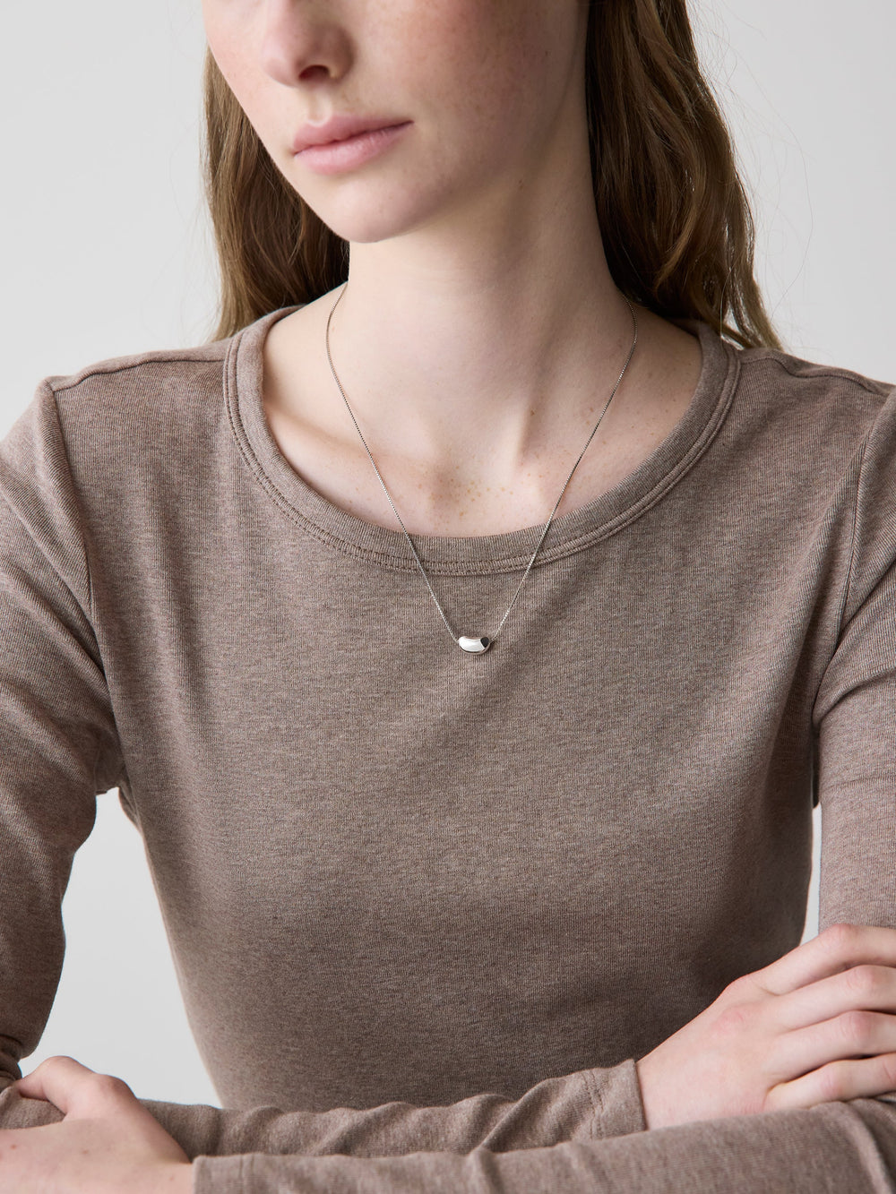 RW&CO Delicate Chain Necklace with Bean Pendant