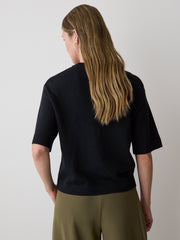 RW&CO Wool-Blend Short-Sleeve Crew-Neck Sweater