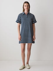 RW&CO Striped Short-Sleeve Polo Dress