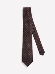 RW&CO Burgundy Regular Tie with Geometric Pattern