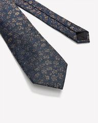 RW&CO Regular Tie with Floral and Striped Pattern
