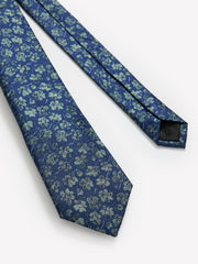 RW&CO Regular Tie with Floral and Striped Pattern