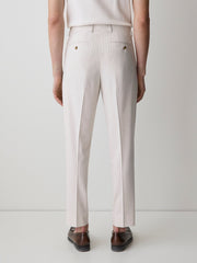 RW&CO Pleated Tapered-Leg Striped Suit Pant