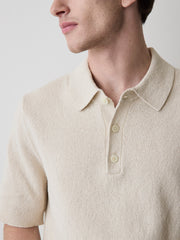 RW&CO Short-Sleeve Bouclé Polo Sweater