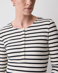 RW&CO Long-Sleeve Henley Ribbed Top