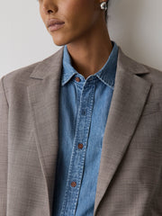 RW&CO Taupe Oversized One-Button Blazer