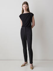 RW&CO Extended-Sleeve Boat-Neck Top with Pleated Details