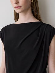 RW&CO Extended-Sleeve Boat-Neck Top with Pleated Details