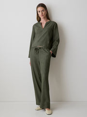 RW&CO Linen Mid-Rise Straight-Leg Pant