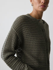 RW&CO Long-Sleeve Open-Stitch Cardigan