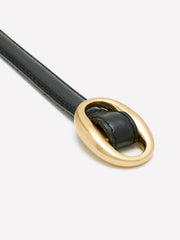 RW&CO Thin Leather Belt with Sliding Buckle