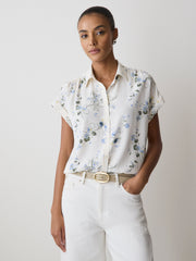 RW&CO Short-Sleeve Buttoned-Down Blouse