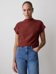 RW&CO Extended-Sleeve Mock-Neck Textured Top
