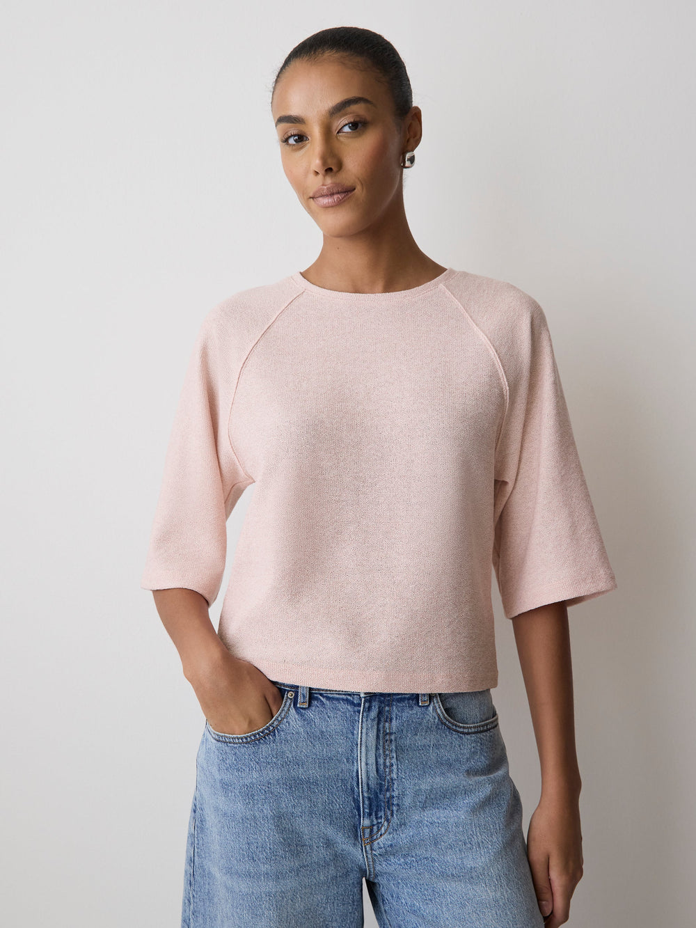 RW&CO Long-Raglan-Sleeve Crew-Neck Top