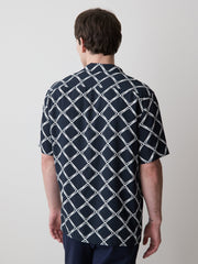 RW&CO Short-Sleeve Camp-Collar Shirt with Geo Print