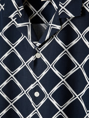 RW&CO Short-Sleeve Camp-Collar Shirt with Geo Print