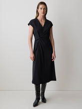RW&CO Extended-Sleeve V-Neck Twill Midi Dress