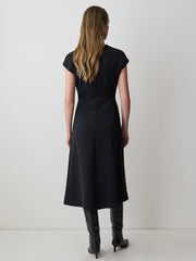RW&CO Extended-Sleeve V-Neck Twill Midi Dress