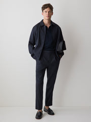 RW&CO Linen-Blend Tapered-Leg Pleated Pant