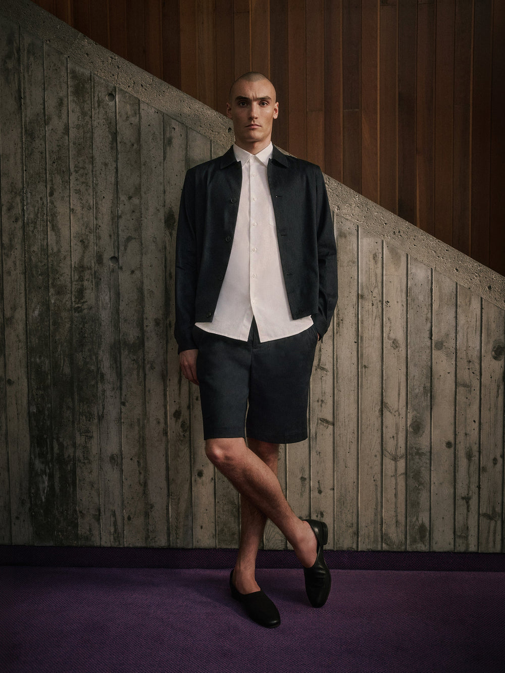RW&CO Linen-Blend Pleated Shorts