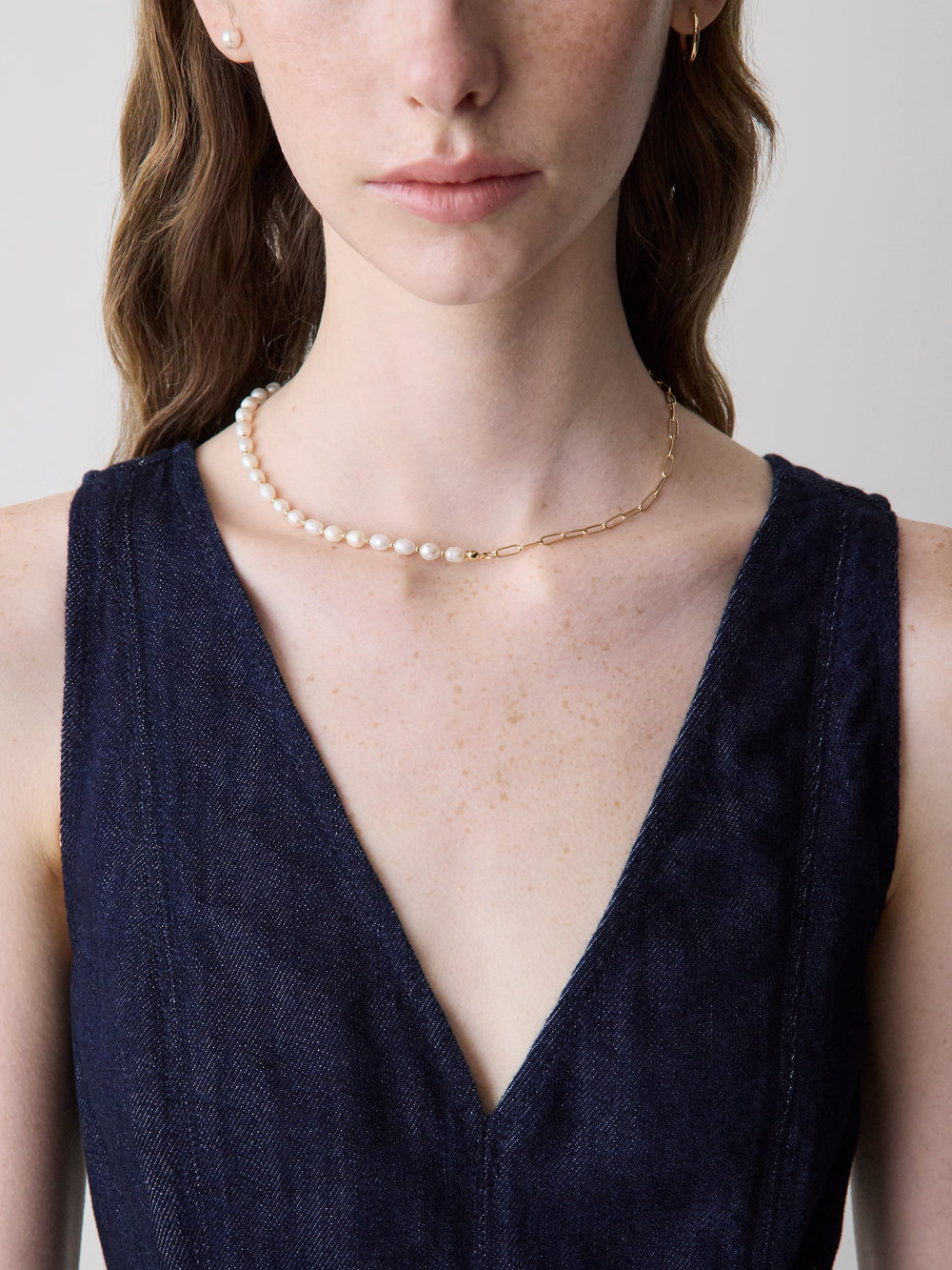 RW&CO Half-Pearl Necklace