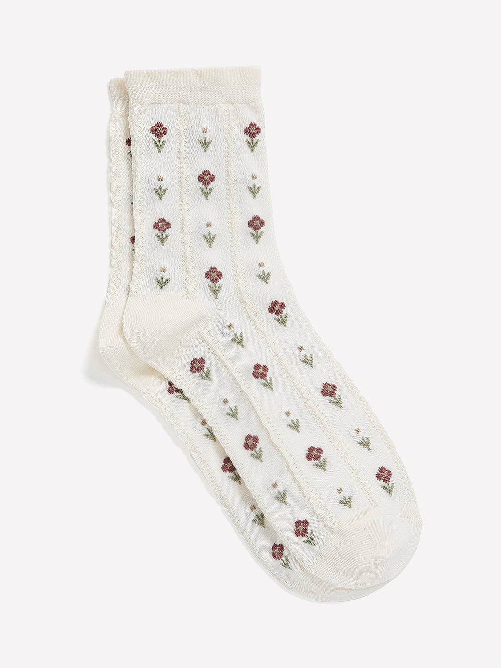RW&CO Floral Crew Socks