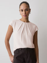 RW&CO Mix-Media Cap-Sleeve Crew-Neck Blouse