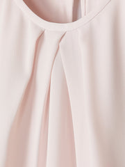 RW&CO Mix-Media Cap-Sleeve Crew-Neck Blouse