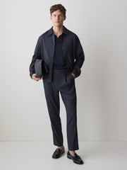 RW&CO Linen-Blend Short-Sleeve Polo