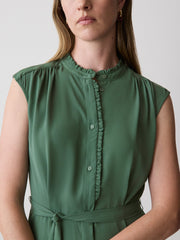 RW&CO Sleeveless Mock-Neck Buttoned-Down Mini Dress