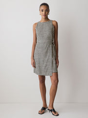 RW&CO Sleeveless Boat-Neck Linen-Blend Midi Dress