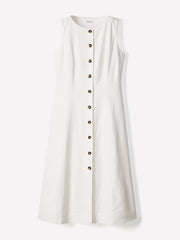 RW&CO Sleeveless Crew-Neck Linen-Blend Midi Dress
