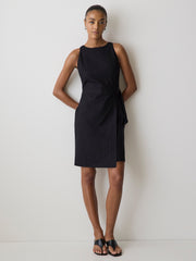 RW&CO Sleeveless Boat-Neck Linen-Blend Midi Dress