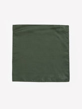 RW&CO Dark Green Handkerchief with Square Geometric Pattern