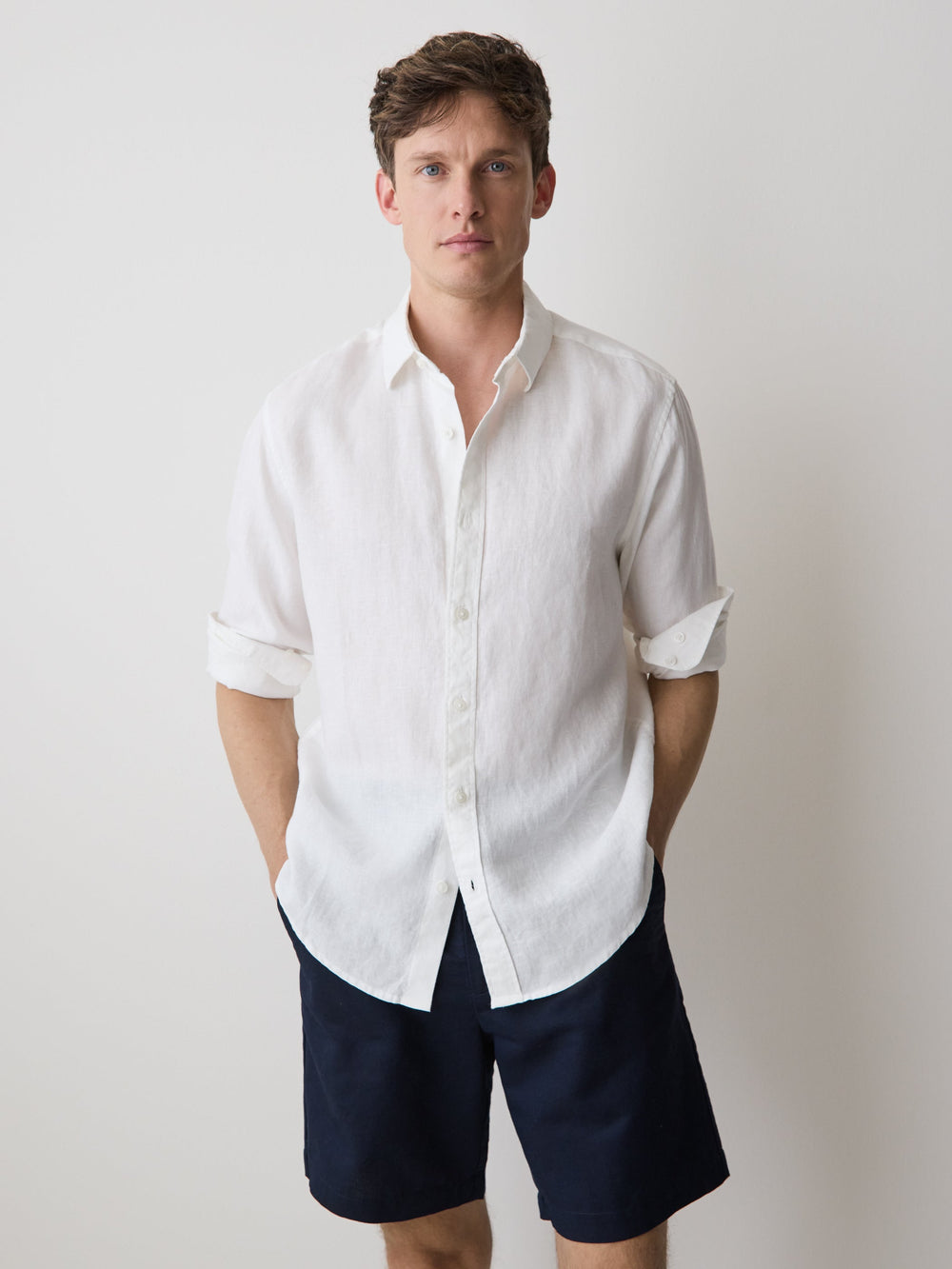 RW&CO Long-Sleeve Woven Linen Shirt