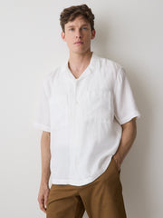 RW&CO Short-Sleeve Linen Shirt with Camp Collar