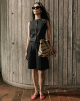 RW&CO Linen-Blend High-Rise Bermuda Shorts