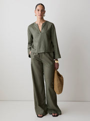 RW&CO Linen Mid-Rise Wide-Leg Pant