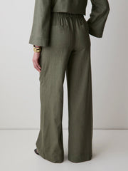 RW&CO Linen Mid-Rise Wide-Leg Pant