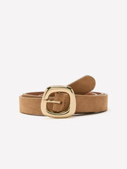 RW&CO Suede Belt with Sculptural Buckle