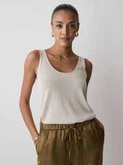 RW&CO Linen-Blend U-Neck Loose Tank