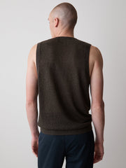RW&CO Linen-Blend Sleeveless Crew-Neck Sweater