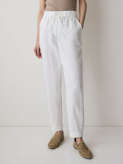 RW&CO Linen Mid-Rise Tapered-Leg Jogger Pant