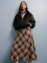 RW&CO High-Rise A-Line Midi Skirt with Cinched Knotted Detail