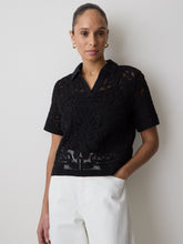 RW&CO Short-Sleeve Crochet Polo Top