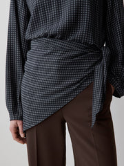 RW&CO Long-Sleeve Popover Blouse with Scarf Neckline