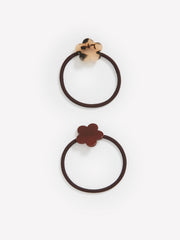 RW&CO Hair Elastics with Acrylic Flower - Set of 2