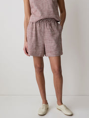 RW&CO Linen-Blend Mid-Rise Pull-On Short