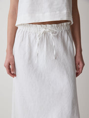 RW&CO Linen Straight Midi Skirt